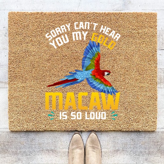 Blue Macaw Gold Macaw Ornithologist Enthusiast Coir Doormats