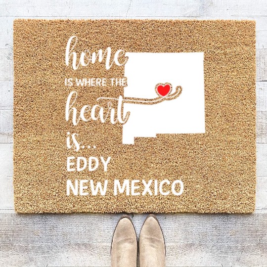 Eddy County New Mexico Is Where My Heart Is Gift Coir Doormats