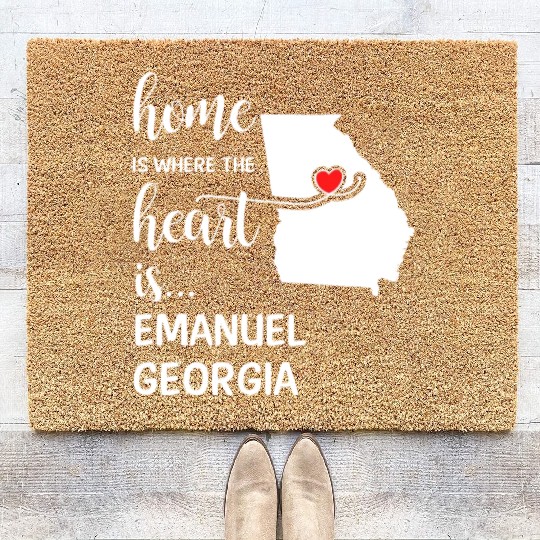Emanuel County Georgia Is Where My Heart Is Cool Coir Doormats