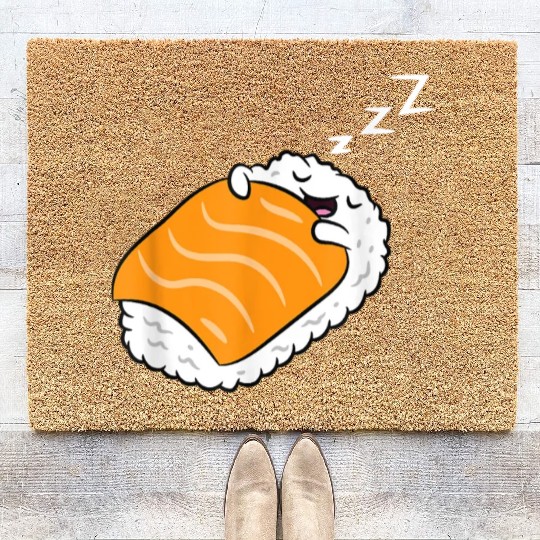 Cute Sushi Kawaii Japanese Food Sleeping Sushi Pa Coir Doormats