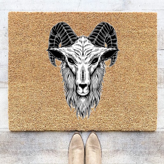 Baphomet Goat Devil Head Coir Doormats