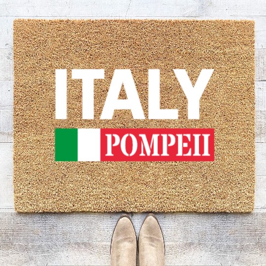 Italy Flag Pompeii Conservation Volcanic Eruption Coir Doormats