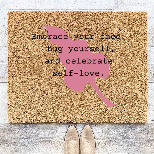 Self-Love Affirmation Leaf Design Coir Doormats