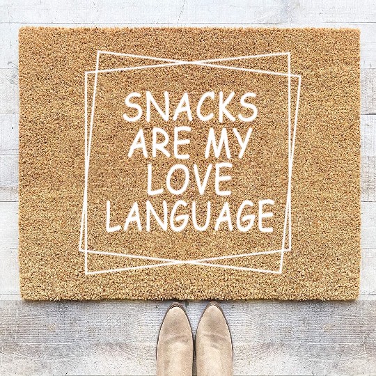 Snacks Are My Love Language Funny Valentines Day Coir Doormats