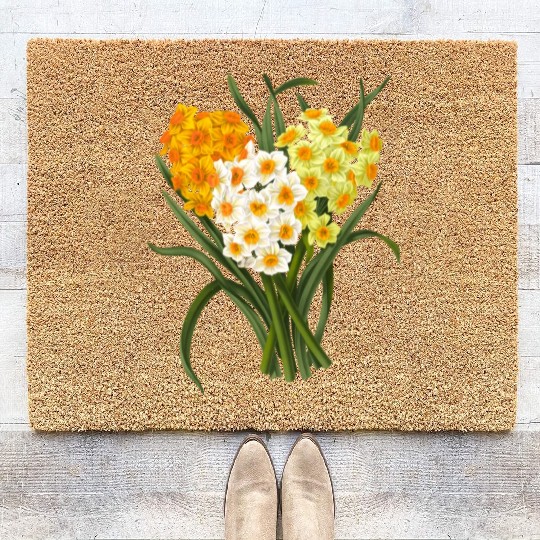 Daffodil Bunch Daffodils He Daffodil Coir Doormats