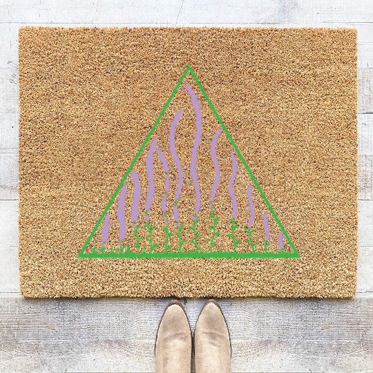 Lavender in a Triangle Plant Garden Fragrance Coir Doormats
