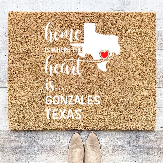 Gonzales County Texas Is Where My Heart Is Gift Coir Doormats