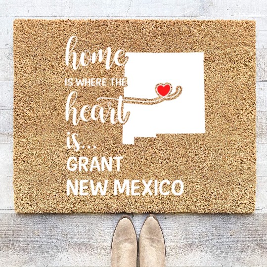 Grant County New Mexico Is Where My Heart Is Gift Coir Doormats