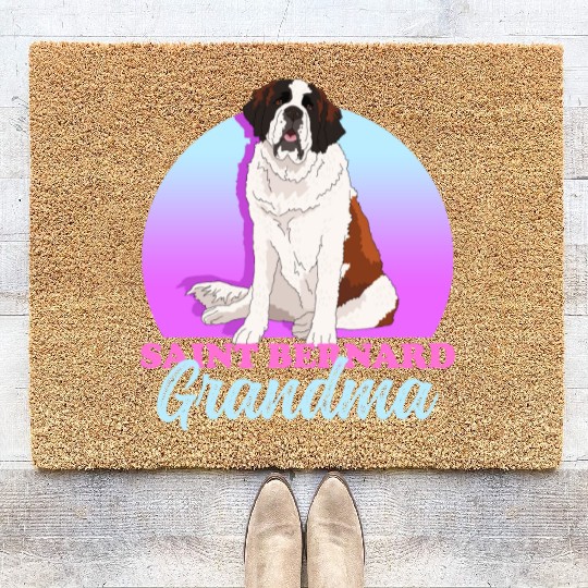 St. Bernhard Dog Saint Bernard Grandma Coir Doormats
