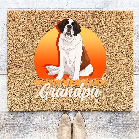 St. Bernhard Dog Saint Bernard Grandpa Coir Doormats
