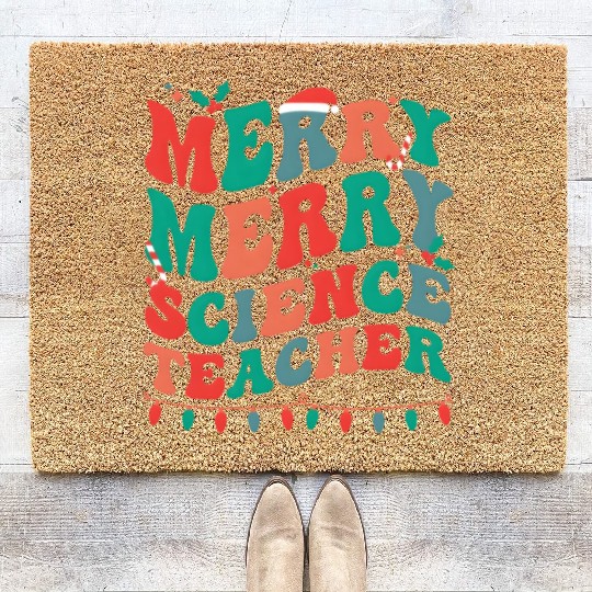 Merry Science Teacher Science Teaching Py Coir Doormats
