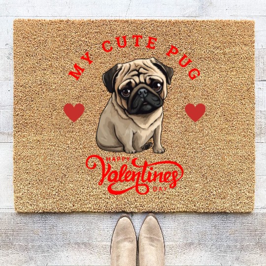 My Cute Pug Coir Doormats