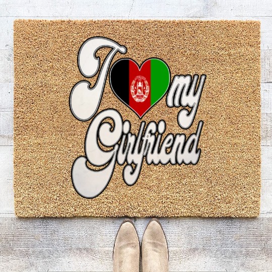 AfghanI Love My Afghanistan Girlfriend Coir Doormats