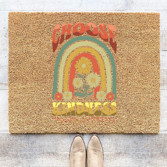 Choose Kindness Braille Alphabet Braille Retro Coir Doormats