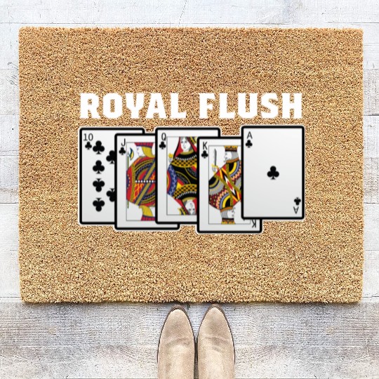 Royal Flush Gambler Or Card Player Gift Coir Doormats