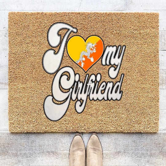BhutanI Love My Bhutanese Girlfriend Coir Doormats