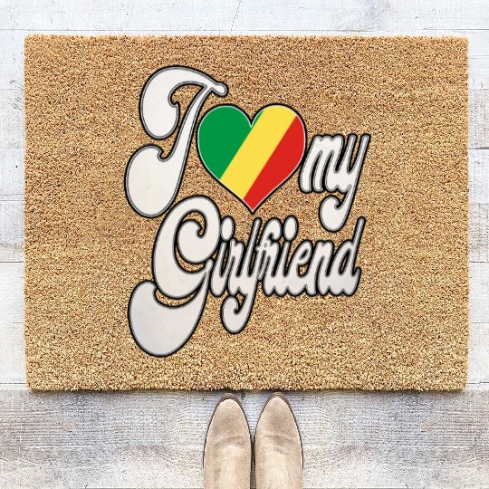 CongoRI Love My Congolese Republic Girlfriend Coir Doormats