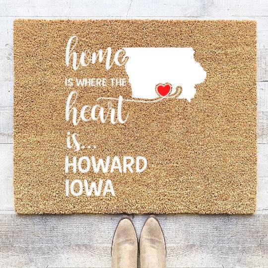 Howard County Iowa Is Where My Heart Is Gift Coir Doormats