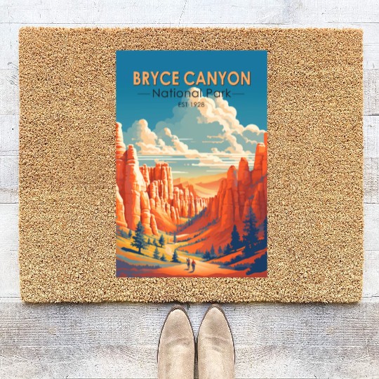 Bryce Canyon National Park Travel Art Vintage Coir Doormats
