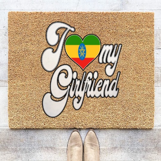 EthiopiaI Love My Ethiopian Girlfriend Coir Doormats