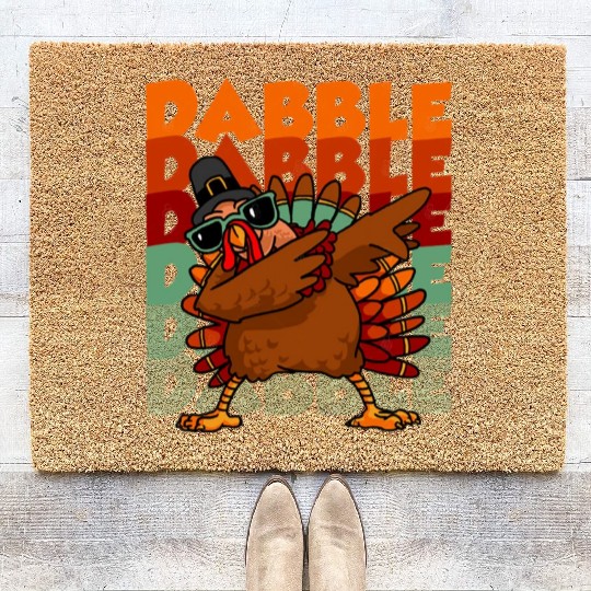 Dabbing Turkey Coir Doormats Thanksgiving Dabble