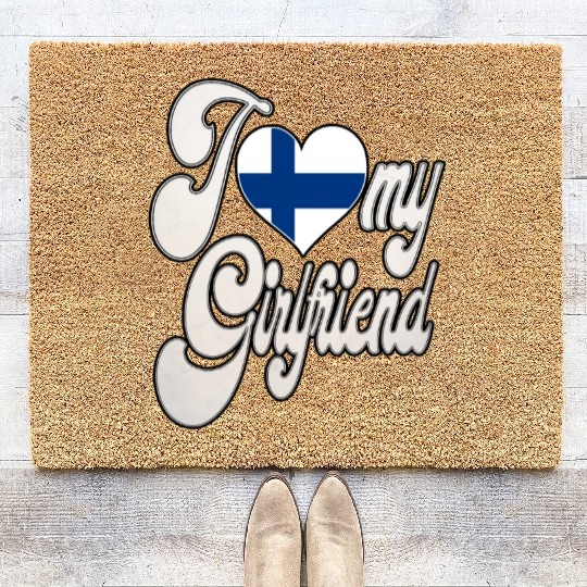 FinlandI Love My Finland Girlfriend Coir Doormats