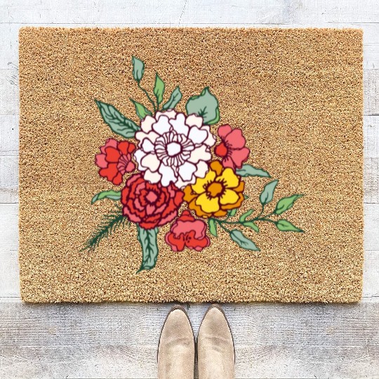 Flower Design: Blossom with Elegance Coir Doormats