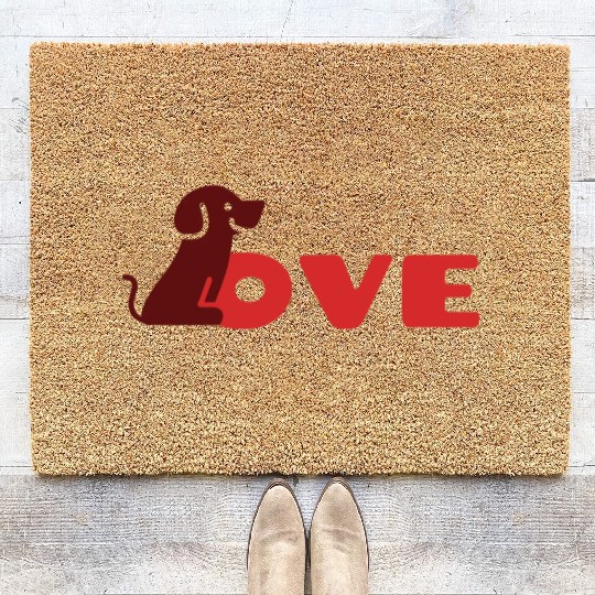 My Dog is My Valentine Coir Doormats