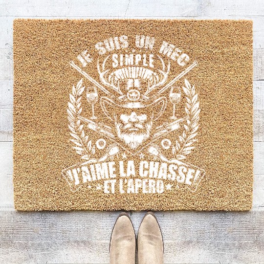 J'aime La Chasse et L'apéro Idée Originale Humour Coir Doormats
