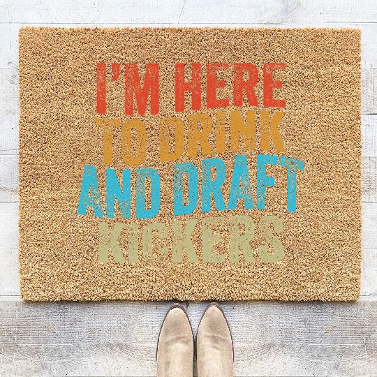 Fantasy Football Party Drink Draft Kickers Coir Doormats