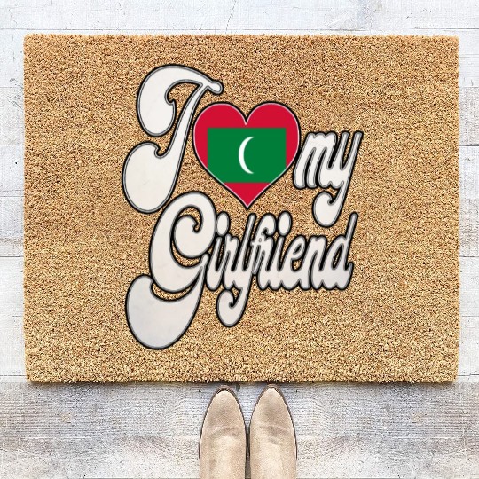 MaldivesI Love My Maldivian Girlfriend Coir Doormats
