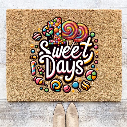 School Coir Doormats, 100 Sweet Days Cute Candies