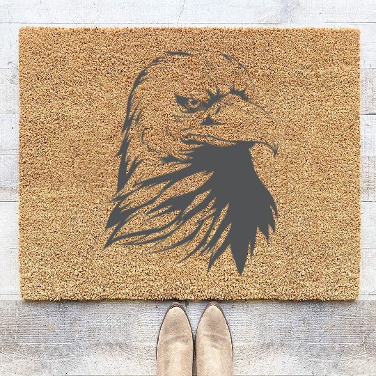 Bald Eagle Silhouette Coir Doormats