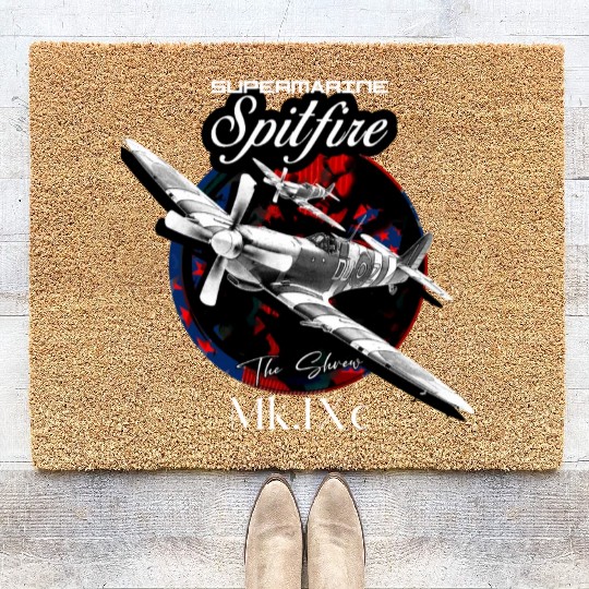 Supermarine Spitfire MK.IXc WW2 Fighter Plane Coir Doormats