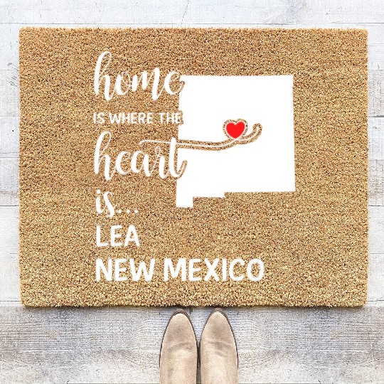 Lea County New Mexico Is Where My Heart Is Gift Coir Doormats