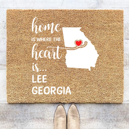 Lee County Georgia Is Where My Heart Is Cool Gift Coir Doormats