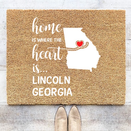 Lincoln County Georgia Is Where My Heart Is Cool Coir Doormats