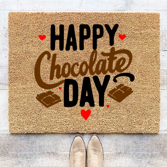 Happy Chocolate Day Coir Doormats | Sweet Style Delight