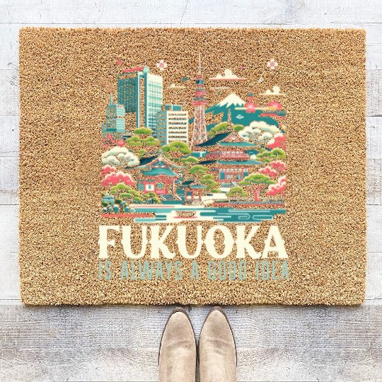 Fukuoka Japan Country Travel Vacation Japanese Coir Doormats