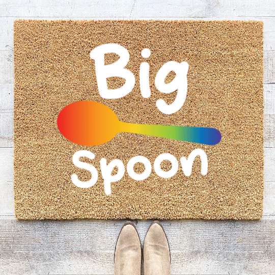Big Spoon LGBT Pride Gay Lesbian Couple Matching Coir Doormats