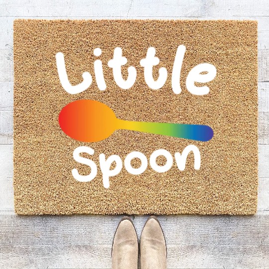 Little Spoon LGBT Pride Gay Lesbian Couple Love Coir Doormats