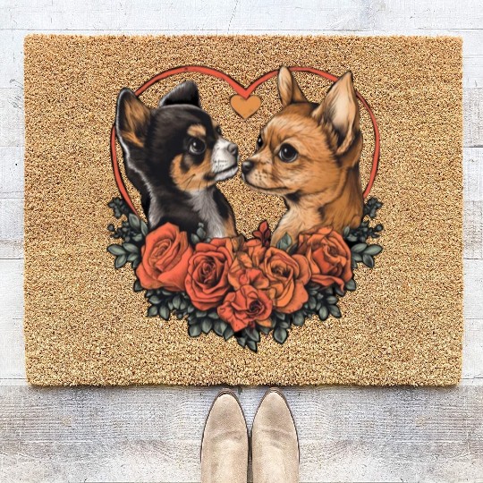 Valentine's Day, Chihuahua Dog Lovers Coir Doormats