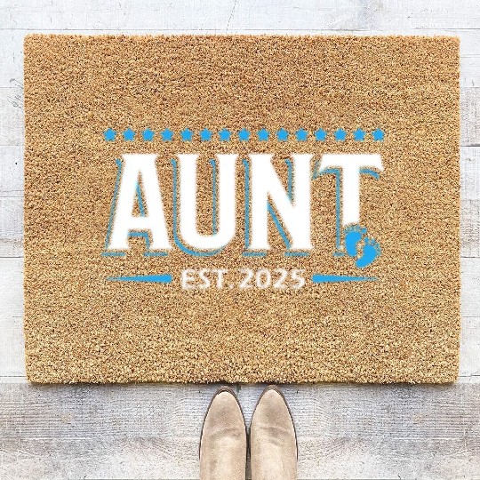 Aunt Est 2025 Baby Birth Babysitting Babysitter Coir Doormats