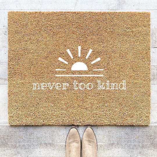 Never Too Kind White Coir Doormats