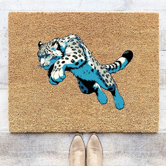 Snow Leopard Leopard White Leopard Coir Doormats