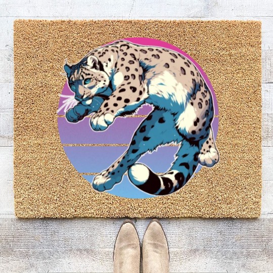 Snow Leopard Leopard White Leopard Coir Doormats