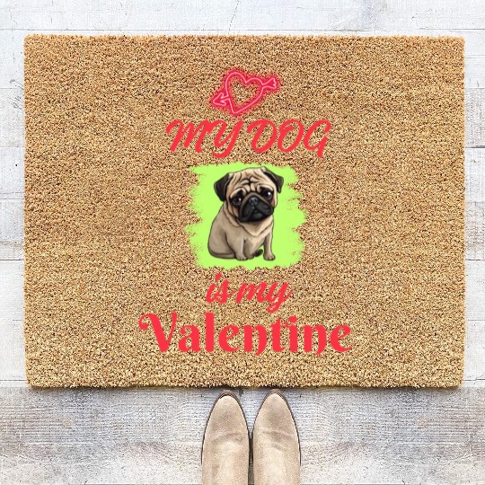 My Dog is my Valentine (Valentine's Day Gift) Coir Doormats