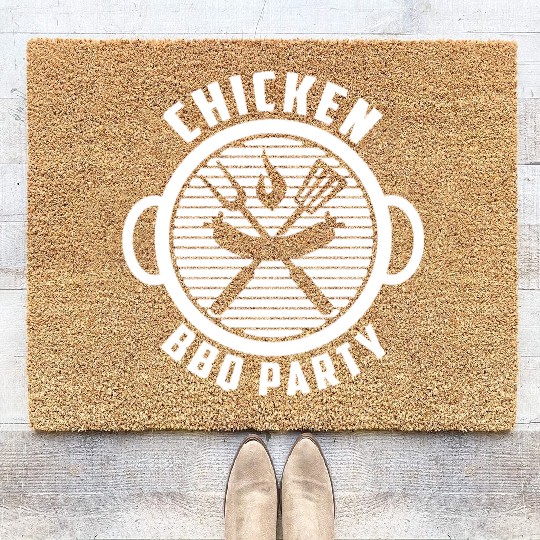 Chicken BBQ Party - BBQ Barbeque Coir Doormats