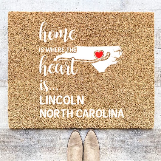 Lincoln County North Carolina Is Where My Heart Is Coir Doormats