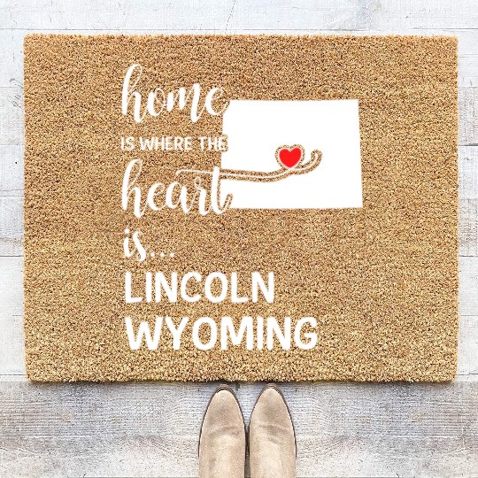 Lincoln County Wyoming Is Where My Heart IsGift Coir Doormats